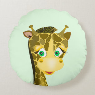 Baby Giraffe Round Pillow - Your Colors