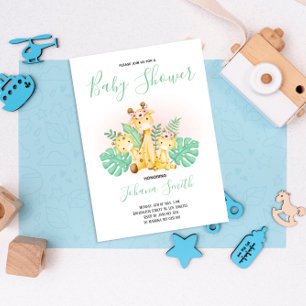 Baby Giraffe Safari Baby Shower Invitation