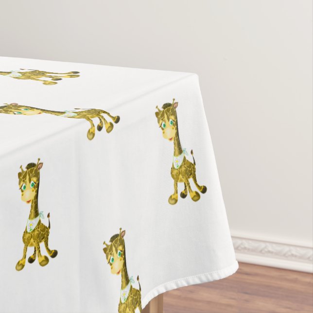 Baby Giraffe Tablecloth - Custom Colours - Text (In Situ)