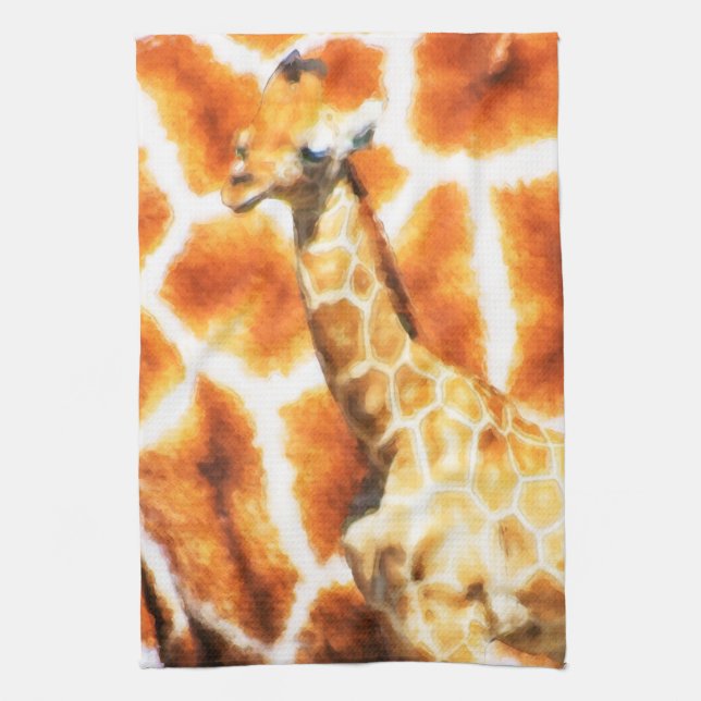 Baby Giraffe Tea Towel (Vertical)