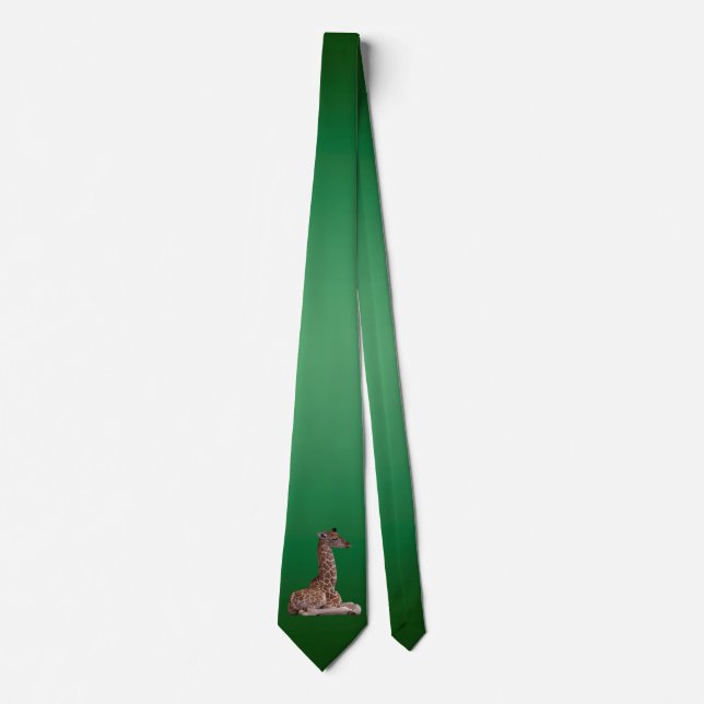 Baby Giraffe Tie Double Sided (Light/Dark Green) (Front)