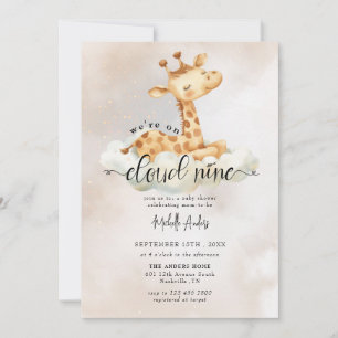 Baby Giraffe Watercolor Baby Shower Invitations