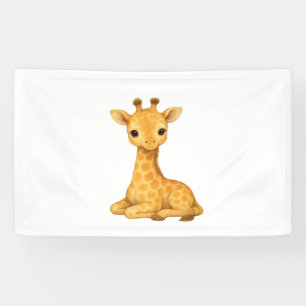 Baby Giraffe Watercolor Print – Nursery Wall Art O Banner