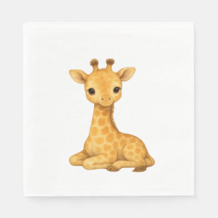 Baby Giraffe Watercolor Print – Nursery Wall Art O Napkin