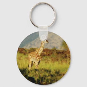 Baby giraffe wildlife keychains & key ring holders