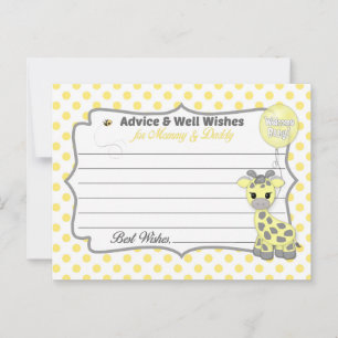 Baby Giraffe Yellow Grey Advice for Mummy Daddy Card