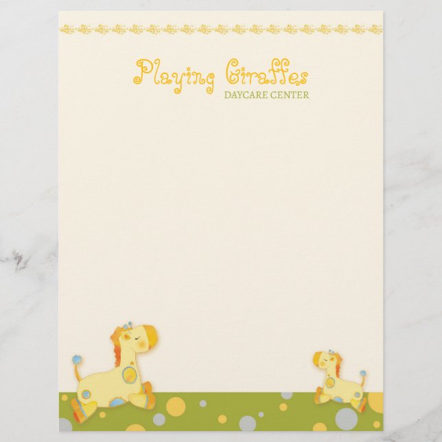 Baby Giraffes Childcare Business Letterhead (Front)