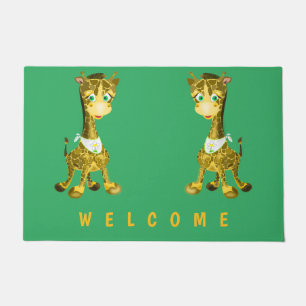 Baby Giraffes Doormat - Welcome