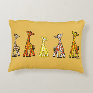 Baby Giraffes In A Row Accent Pillow