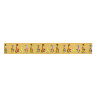 Baby Giraffes In A Row Ribbon Grosgrain Ribbon