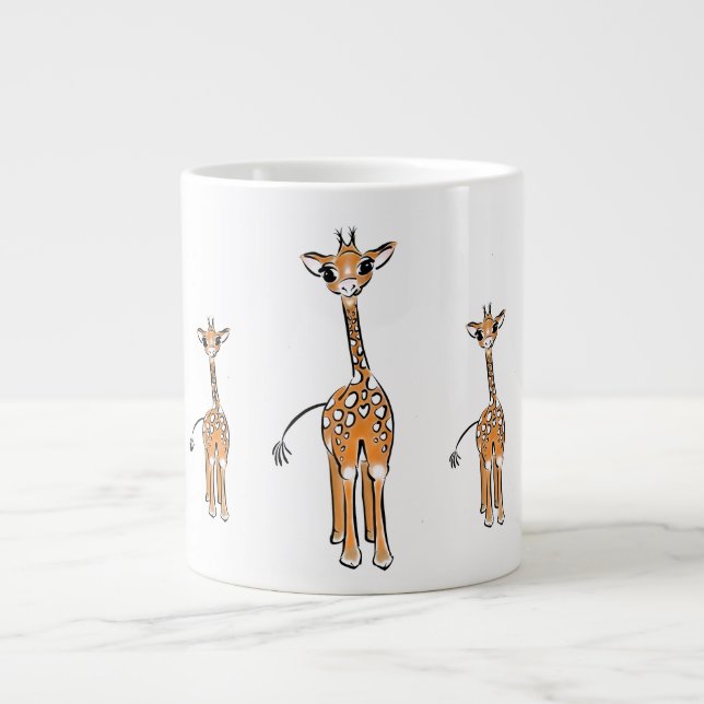 Baby Giraffe's Large Coffee Mug (Front)