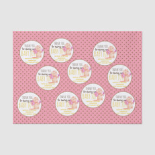 Baby Girl 1st Birthday Shower Princess Cats Thanks Tissue Paper