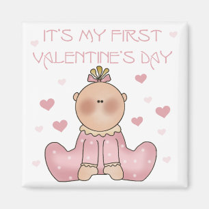 Baby Girl 1st Valentine's Day Magnet