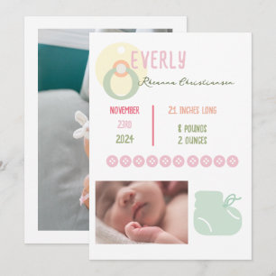 Baby Girl Adorable Photo Announcement