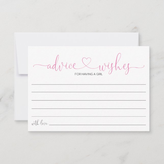 Baby Girl Advice Shower Invitation (Front)