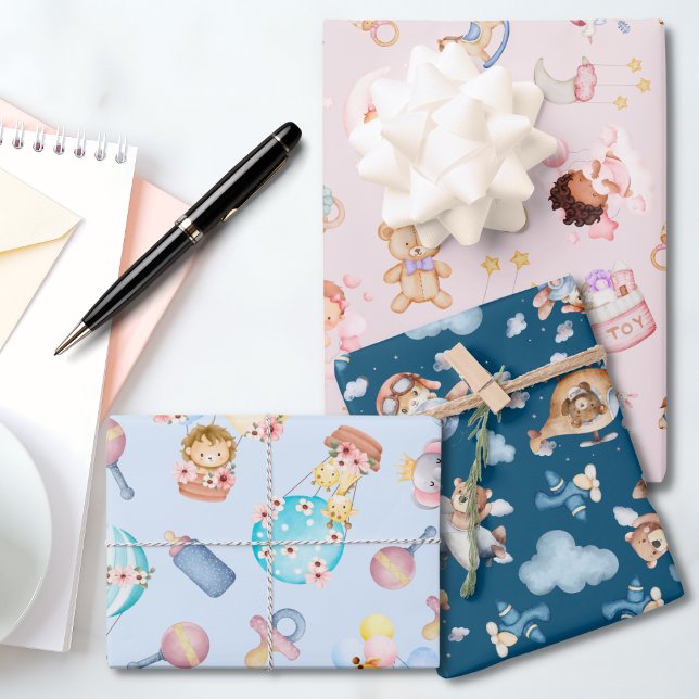  Baby Girl and Boy Themed Wrapping Paper Sheet (Creator Uploaded)