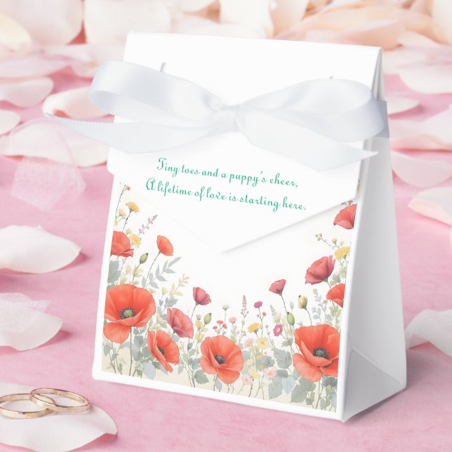 Baby Girl and her Puppy Baby Shower  Favour Box (Wedding)