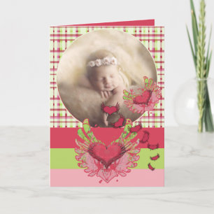 Baby Girl Annoucement Cute with your Photo - Announcement