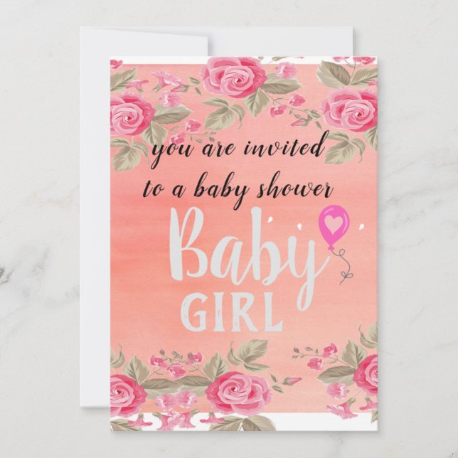 Baby Girl Announcement (Front)