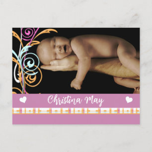 Baby Girl Announcement - Butterflies