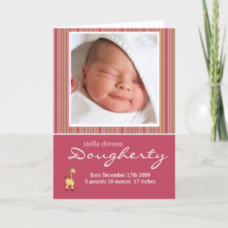 Baby Girl Announcement Card