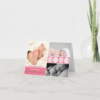Baby Girl Announcement Cards