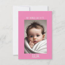 Baby Girl Announcement Cards with Photo 