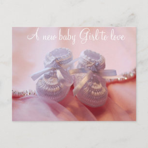 Baby Girl Announcement Postcard