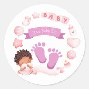Baby girl Announcement Sticker