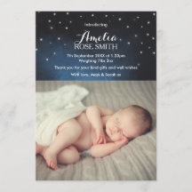 Baby girl announcement/thank you card