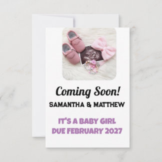 Baby Girl Announcement Ultrasound Photo Pregnancy