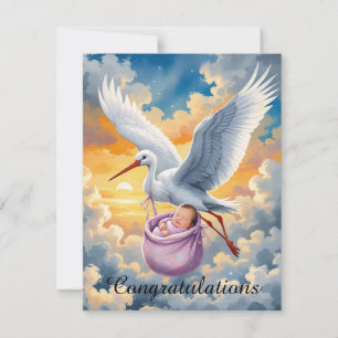 baby Girl arrival Cards