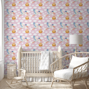 Baby Girl Arrival Nursery Decor Wallpaper