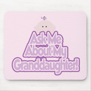 Baby Girl Ask About My Granddaughter Tshirts Mouse Mat