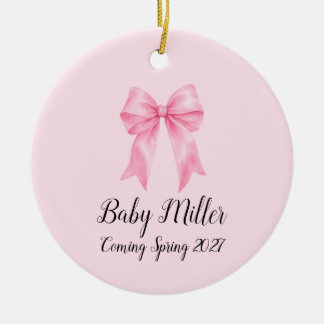 Baby Girl Baby Announcement Ormament Ceramic Tree Decoration