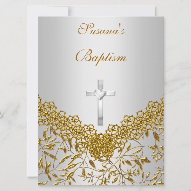 Baby Girl Baby Boy Baptism Invitation (Front)