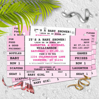 Baby Girl Baby Shower Concert Ticket Invitation