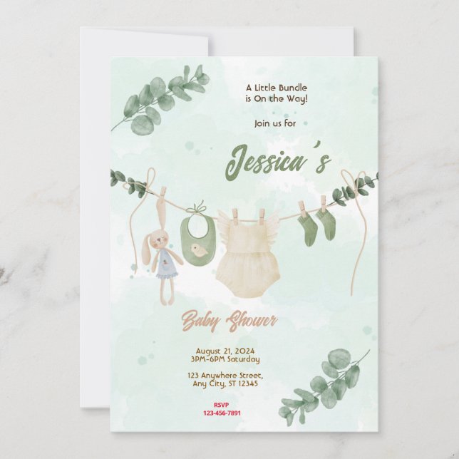Baby Girl Baby Shower Invitation (Front)