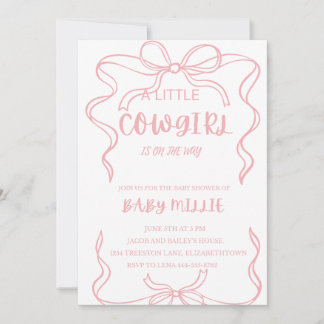Baby Girl Baby Shower Invitation - Cowgirl Theme