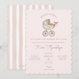 Baby Girl Baby Shower Invite Pretty In Pink