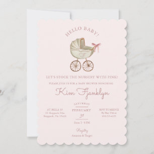 Baby Girl Baby Shower Invite Pretty In Pink