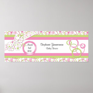 Baby Girl Baby Shower Poster in Pink