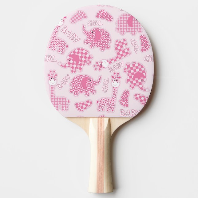 baby girl background ping pong paddle (Front)