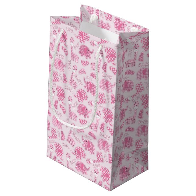 baby girl background small gift bag (Back Angled)