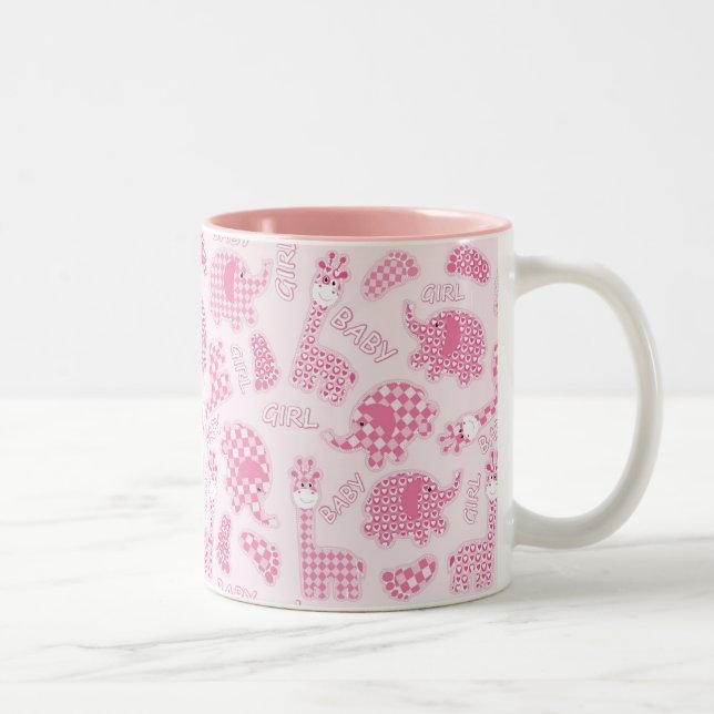 baby girl background Two-Tone coffee mug (Right)