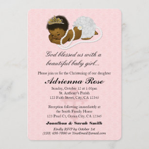 Baby Girl Baptism Christening Invitations PINK 183
