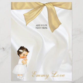 Baby Girl Baptism Christening White Gold