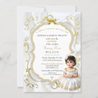 Baby Girl Baptism Communion Christening White Gold