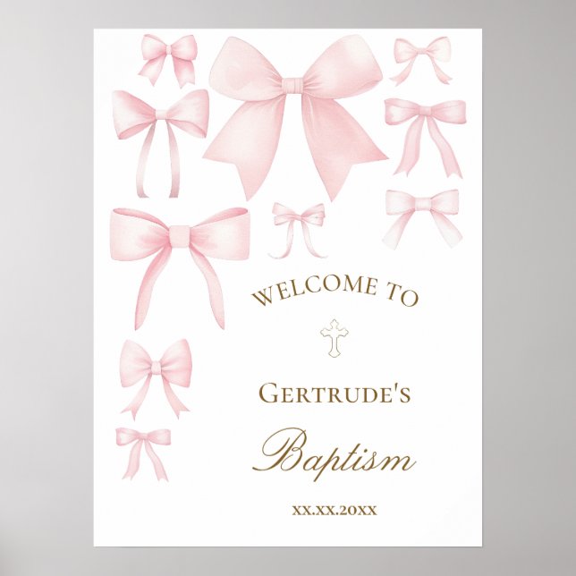 baby girl Baptism welcome Poster (Front)