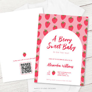 Baby Girl Berry Sweet Baby Shower Invitation